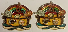 (2) Santa on Noah’s Ark W/Animals Colorful Sun Catcher +Bonus
