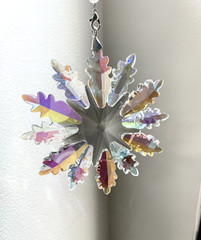 Crystal Snowflake Sun Catcher Christmas Decor Czech Bohemia Crystal Glass Gift