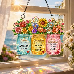 Personalized Birth Flower Suncatcher Acrylic Gift