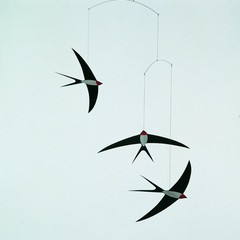 3 Swallow Hanging Mobile – 20 Inches – Premium-Grade Cardstock – Handmade in Den