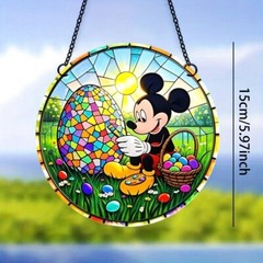 Suncatcher Disney Easter Mickey Mouse Mosaic Egg Window Art Hanging In/Outdoor