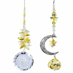 Crystal Suncatcher Ball Star Sun Moon Rainbow Maker Hanging Ornament Home Decor