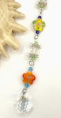 Flower Beads Car Rearview Mirror Suncatcher Prism Charm Gift Handcrafted CC104