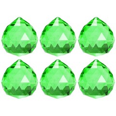 6-Pack Crystal Ball Prisms, 33.5mm/1.32 Inch Pendant Hanging [Green]
