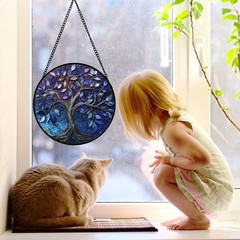 Tree of Life Stained Glass Suncatcher for Bachelorette and Holiday Celebrations