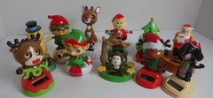 Solar Power Dancing Bobble Toy Figures Holiday Christmas Swing Automatically