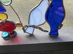 Dove Sun Catcher Cobalt Blue and Glass Clown with Balloon Figurine Small – 2/set