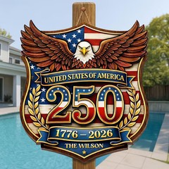 Custom Shaped United States Wall Sign with Rope
