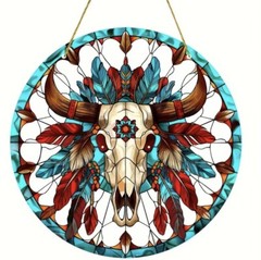 Southwest Cow Skull, Dairy Cow & Highland, Sun Catcher & Decor, Cow Lovers Gift.