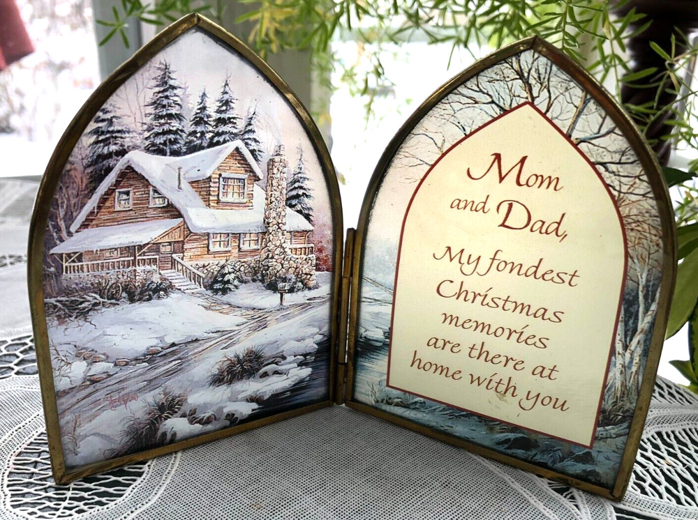 VIA VERMONT – ARTISTRY IN GLASS FRAMED PRINT SUNCATCHER – MOM AND DAD/CHRISTMAS