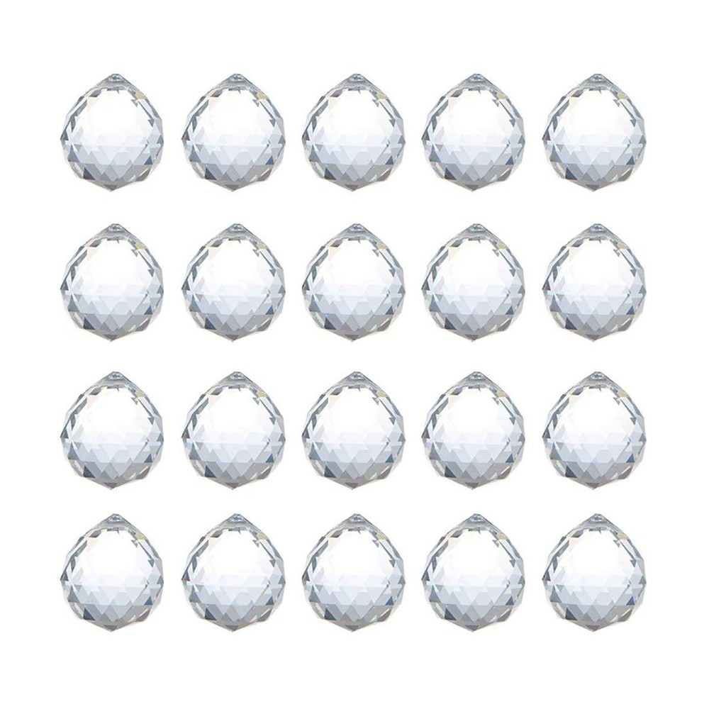 Hanobo 20mm Clear Feng Shui Crystal Ball Prisms Pendant 10cm,