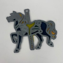 Set of 5 Vintage Carousel Horse Suncatchers Stained Glass Window Decorations