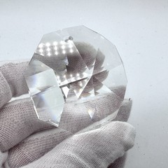 2” Vintage Octagon Faceted Crystal Prism Pendant – Single Hole Chandelier Drop