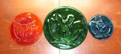 Set Of 3 VTG Holmegaard Michael Bang ~ Noah’s Ark Suncatchers ~ Studio Art Glass