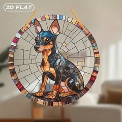Stained Glass Style Min Pin Acrylic Suncatcher Dog Suncatcher Decoration Gift