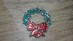 Vintage Stained Glass Christmas Ornaments 2 Santa’s, 1 Wreath Set Of 3