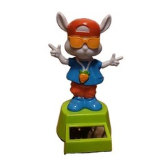 Super Cute Hipster Solar Dancing Bobble Easter Bunny With Carrot