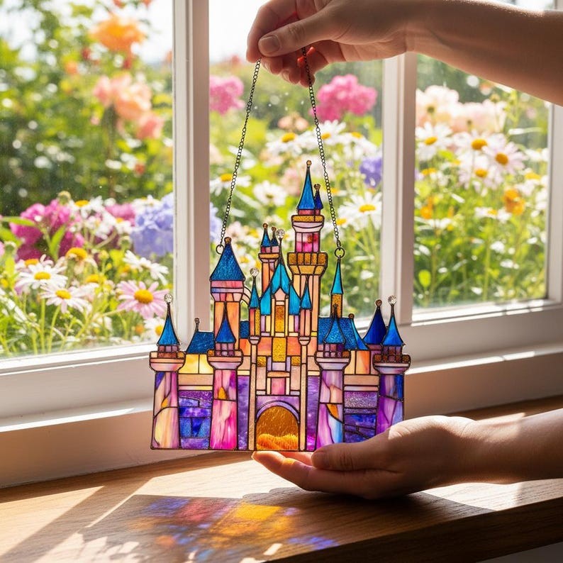 Magic Kingdom Castle Disneyland Fairytale Flat Acrylic Suncatcher