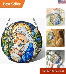 8-Inch Religious Stained Glass Suncatcher – Perfect Gift for Christian Occasions