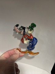 Kurt Adler Stained Glass-Plastic Goofy Suncatcher Ornament Plastic Vtg 1983 .1