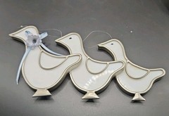 VTG Stained Glass Geese Suncatchers Cottage Core Grandma Décor White Ducks