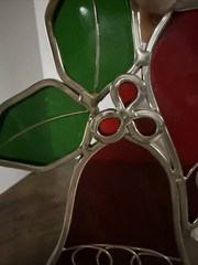 Vintage Stained Glass Multicolor Christmas Bells Suncatcher