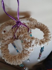 Beautiful Artisan Handmade Glass Beads Suncatcher Crochet Top
