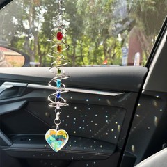 Big Heart Crystal Sun Catchers for Windows Hanging, Double-Spiral Design Gazi…
