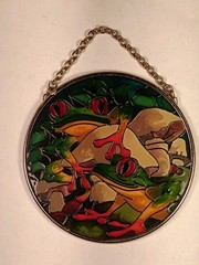 Colorful Stained Glass Frogs Sun catcher Small