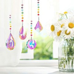 4 pcs Crystal Garden Window Outdoor Suncatcher Butterfly Pendants Rainbow Maker