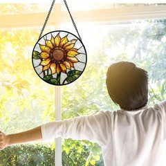 “Sunflower Stained Glass Suncatcher for Home Décor Perfect Gift for Any