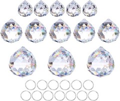 Vivid Clear Crystal Ball Suncatchers – 13 Pack of 20mm/30mm/40mm Prisms