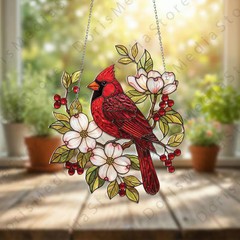 Cardinal Bird Suncatcher Ornament