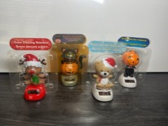 2015 2016 HOLIDAY MIX LOT OF 4 SOLAR DANCING BOBBLEHEAD CHRISTMAS HALLOWEEN