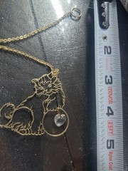 Vintage 24k Gold Plated Cat Suncatcher Ornament with Heart Crystal…