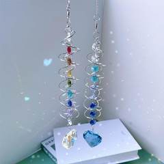 Big Heart Crystal Sun Catchers for Windows Hanging, Double-Spiral Design Gazi…