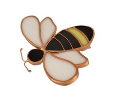3D Stained Glass Honey Bee Glass Suncatcher Window Plant Copper Foil Ornament