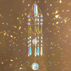 Rainbow Sun Catcher 24.2in K9 Crystal Glass Prisms Wind Chime – Home Decor