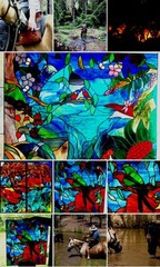 Turquoise Raindrop Stained Glass Handmade Abstract Suncatcher Mother’s Day Gift