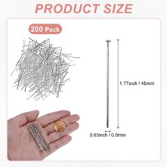 200-Pack 45mm Iron Chandelier Connector Clip Pins [Rhodium-Colored]