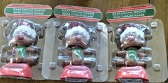 Lot of 3 Solar Powered Dancing Toy Christmas Reindeer with Santa Hat NIB