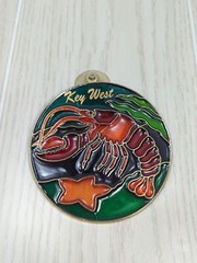 Sun catcher Key West FL lobster faux stained glass green orange yellow star