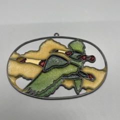 Vtg Mallard Ducks Sun Catcher Stained “Glass” Look Window Decoration Ornament