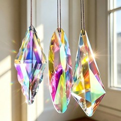 3 Pack 5″ Crystal Rainbow Prism Suncatchers 120mm Hanging Glass Window Decor