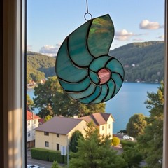 NEW Sea Shell Stained Glass Window Sun-catcher