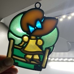 Vintage Hollie Hobbie Stained Glass Acrylic Suncatcher Ornament