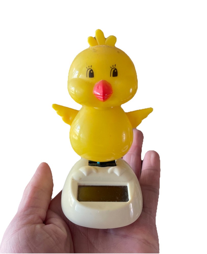 Solar Powered Dancing Chick Easter Spring Chicken Rare Spring Eggs Window Car