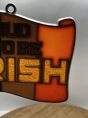 PROUD TO BE IRISH Flag Sun Catcher Ornament St Patrick’s Day Window Decoration