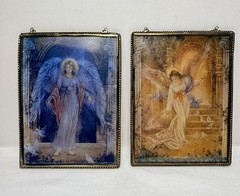 Vintage Via Vermont Lena Liu Angel Glass Suncatcher Hanging Frame Set 5×7