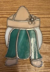 VTG Handmade Stained Glass Cactus Sombrero Hat Mexico Desert Suncatcher Window